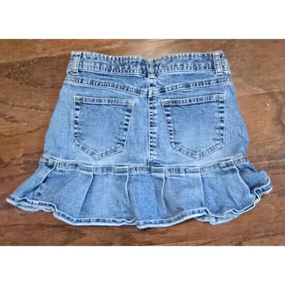 Girls Denim Ruffle Skirt With Sequin Accents Vintage jr sz 10 - Picture 4 of 8